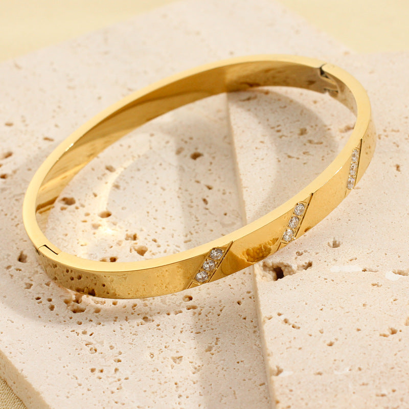 Wholesale Titanium steel diamond-encrusted Bracelet